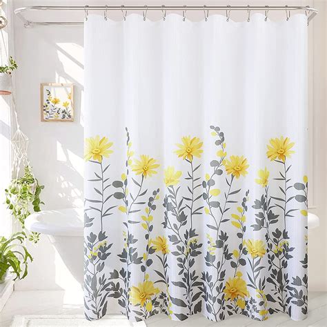 shower curtain yellow flowers|yellow striped shower curtain.